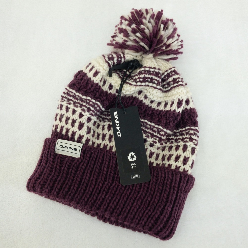 Dakine Davina Beanie Womens OS Purple‎ Knit Pom Hat Winter Snow Ski Thick Knit